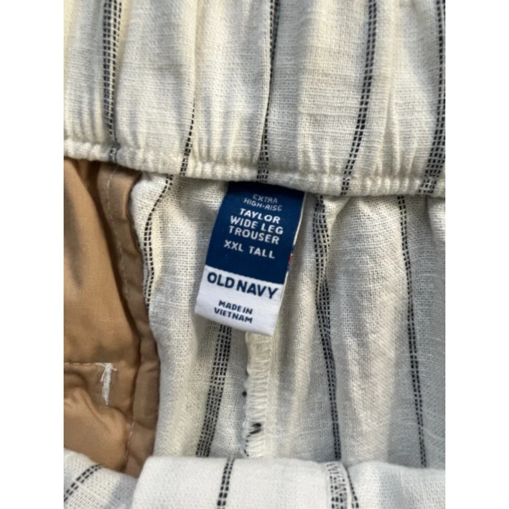 Old Navy Womens Plus Wide Leg Linen Blend Pants XXL Tall New